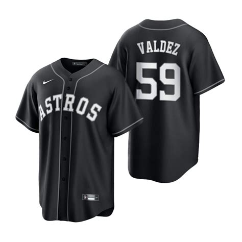 Houston Astros Framber Valdez Black White 2021 All Black Fashion