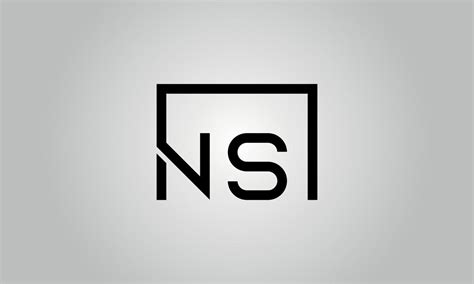 Letter NS logo design. NS logo with square shape in black colors vector ...