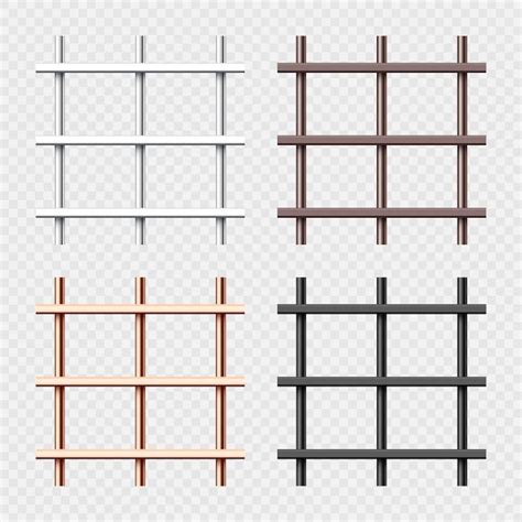 Premium Vector Various Shiny Metal Prison Bars Collection Realistic