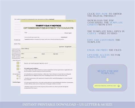 30 Day Notice Of Resident S Intent To Vacate Lease Termination Form