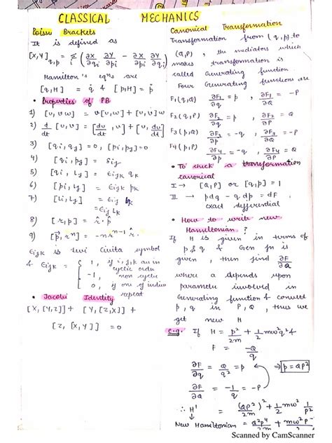 Classical Mechanics Formulas | PDF