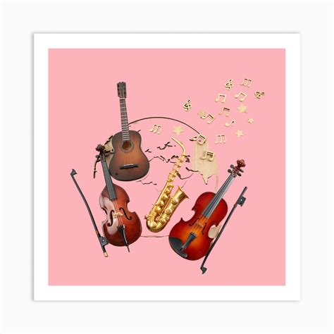 Music Instruments Art Print Art Print by realfnx - Fy