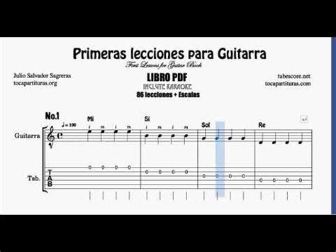 LECCIÓN 1 Cuerdas al Aire Partitura y Tablatura de Guitarra Primeras