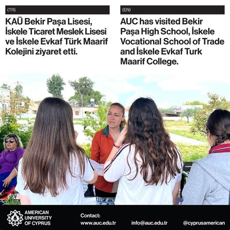 Auc Has Visited Bekir Pa A High School Skele Vocational School Of