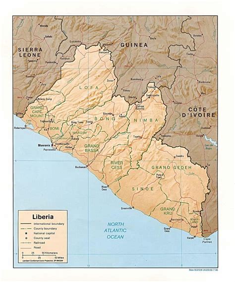 Relief Map Of Liberia Draw The Relief Map Of Liberia Western Africa