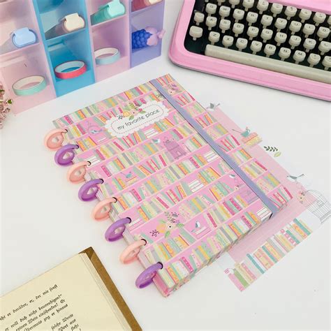 Caderno De Disco A Amor Por Livros Folhas Decoradas