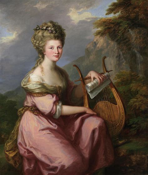 Portrait Of Sarah Harrop As A Muse 1 Painting By Angelica Kauffman