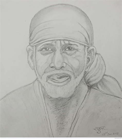 Drawing Sai Baba Pencil Sketch - Download Free Mock-up