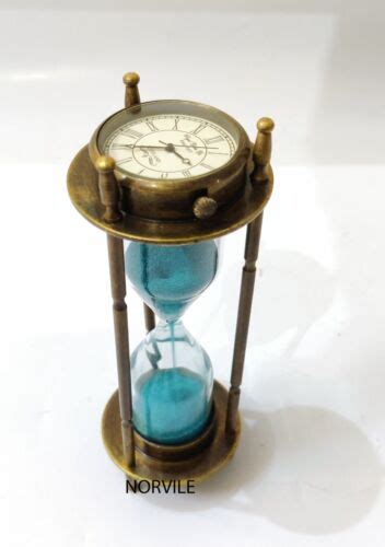 Sand Timer Hourglass Brass Nautical Maritime Hour Glass Vintage Sand