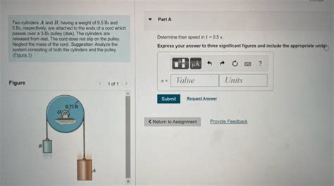 Solved Two Cylinders A And B Having A Weigh