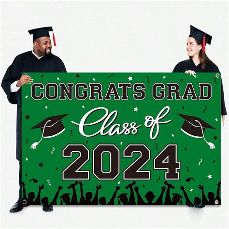 2024 Graduation Theme Photography Backdrop 1pc Congrats Grad Banner Perfect Grad Party