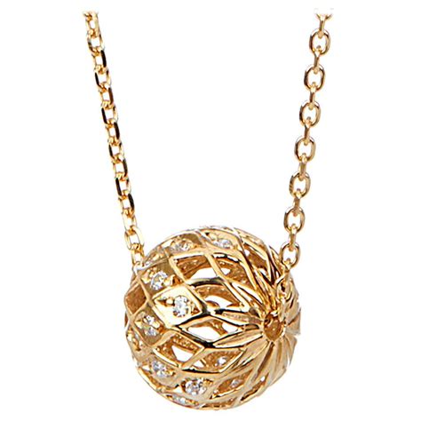 Diamond Gold Ball Pendant At 1stdibs