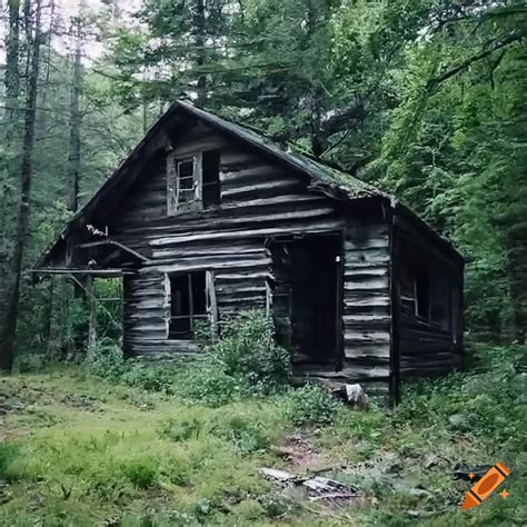 Sinister Found Footage Of An Abandoned Cabin In The Forest On Craiyon