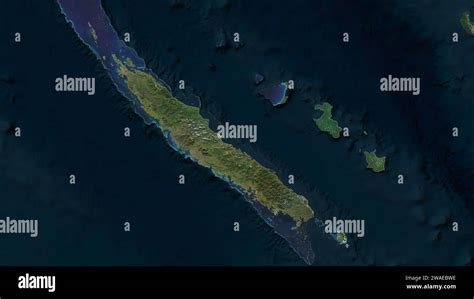 New Caledonia Highlighted On A High Resolution Satellite Map Stock