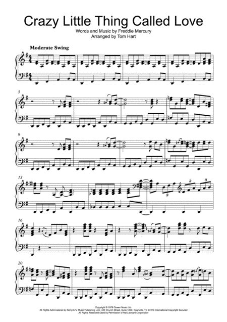 Crazy Little Thing Called Love Arr Tom Hart By Dwight Yoakam Sheet Music For Piano Solo At