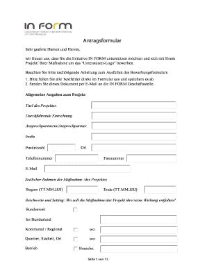 Ausf Llbar Online In Form Antragsformular In Formde Fax Email Drucken