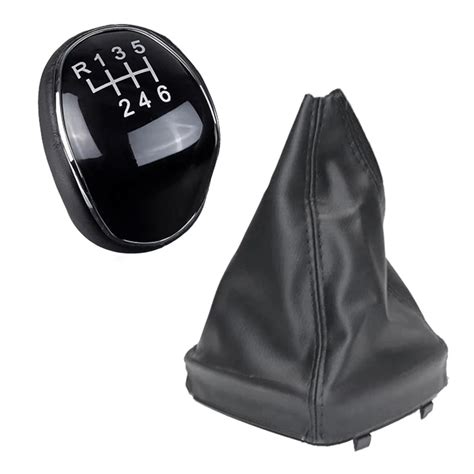 6 Speed Leather Gear Shift Knob Shift Lever Gaitor Boot Cover For Ford