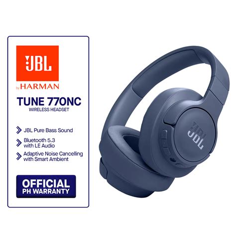 JBL Tune 770 NC Adaptive Noise Cancelling Wireless Headphones Shopee