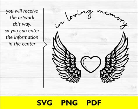 In Loving Memory SVG Angel Wings Memorial Day Dad Angel Etsy