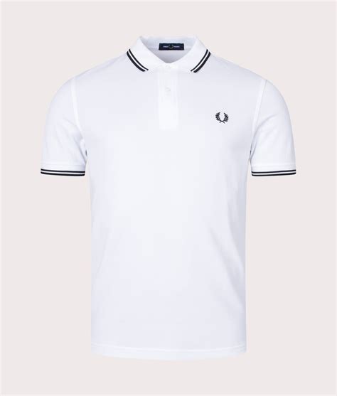 Twin Tipped Fred Perry Polo Shirt White Fred Perry Eqvvs