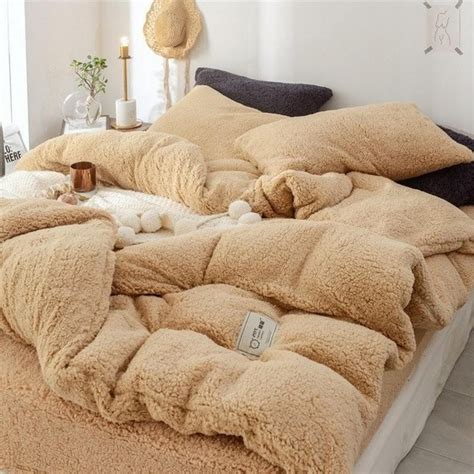 Teddy Bear Fleece Super Soft Duvet Cover Set Twin Queen Etsy In 2021