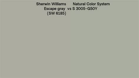 Sherwin Williams Escape Gray SW 6185 Vs Natural Color System S 3005