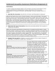 A Hackensack Innovation Assessment Worksheet Noelleogden Docx