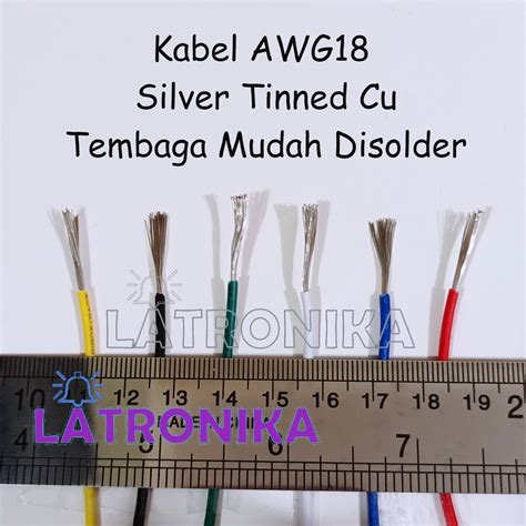 Jual Kabel AWG18 Silver Tinned Cu Tembaga Mudah Disolder Per Meter