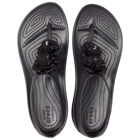 Crocs Serena Embellish Flip Sandals Black Dressinn