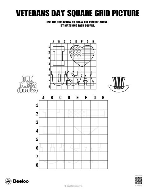 Veterans Day Square Grid Picture Beeloo Printable Crafts And