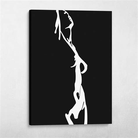 Female Silhouette Black And White Modern Minimalist Wall Art 2 Piece Set