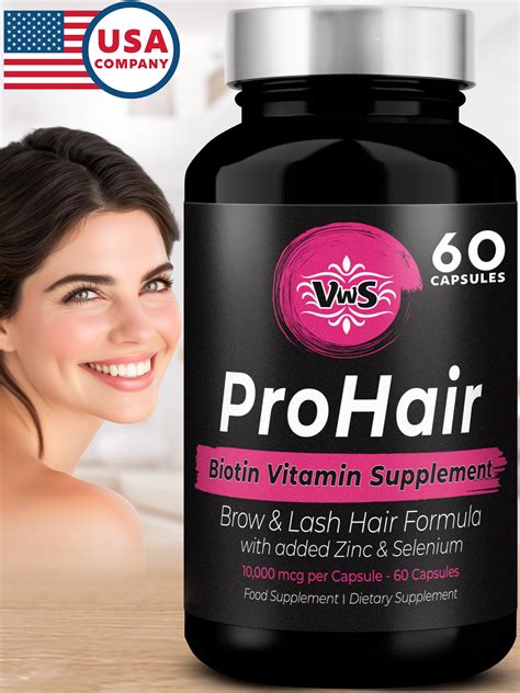 Biotin Hair Growth Supplement 60 Capsules For Thicker Hair Brows And Lashes