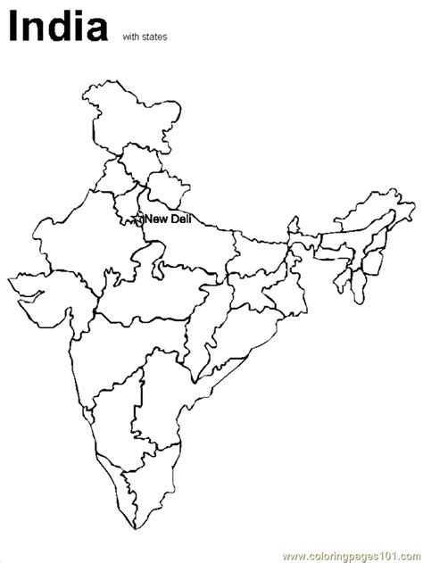 India Map Outline Coloring Pages India Map Political Map India | Images ...