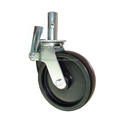 Ss Scaffolding Caster Wheel With Brake 6 8 Inch Round Solid Stem Buy