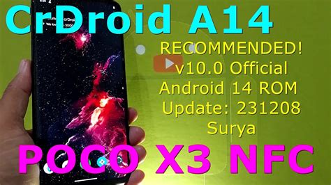 CrDroid V10 0 Official For Poco X3 Android 14 ROM Update 231208 YouTube