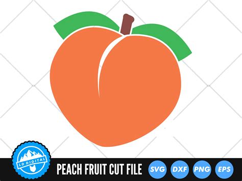 Peach SVG Files Kawaii Fruit SVG Cut Files Peach Fruit SVG Etsy