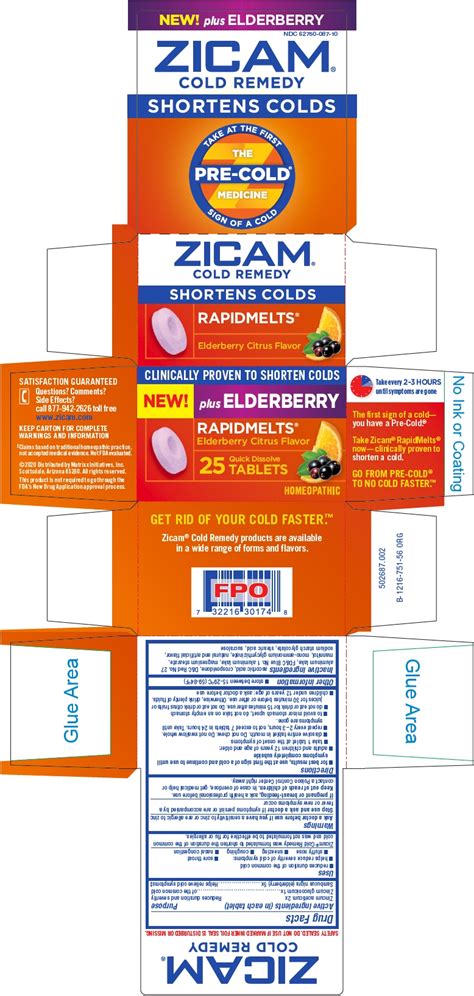 Zicam Cold Remedy Rapidmelts Elderberry Citrus