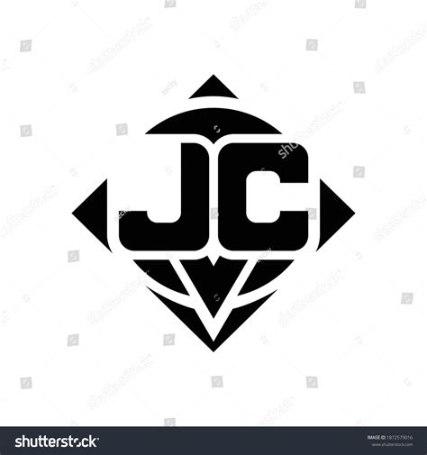 Monograma del logotipo JC con forma vector de stock libre de regalías