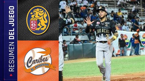 Leones Del Caracas Vs Caribes De Anzo Tegui De Diciembre Youtube