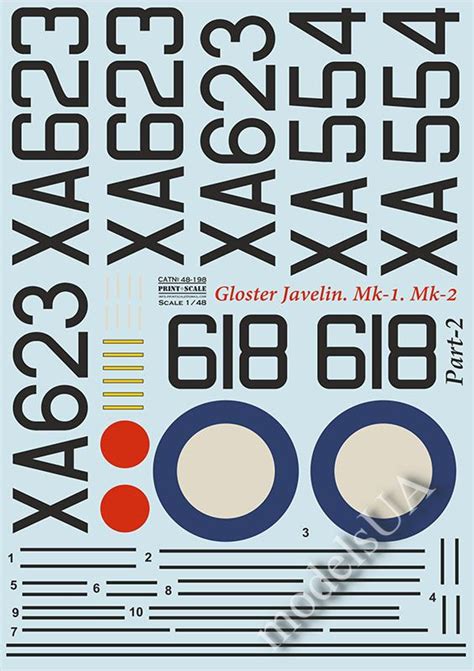 Modelsua Decals Gloster Javelin Mk Mk Part Print