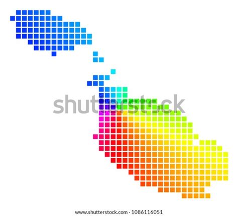 Spectral Malta Island Map Vector Pixelated Stock Vector Royalty Free