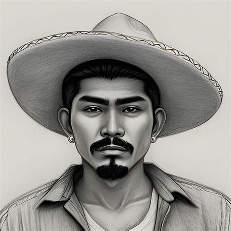 Cool Mexican guy, GYAT, Pencil Sketch - Arthub.ai