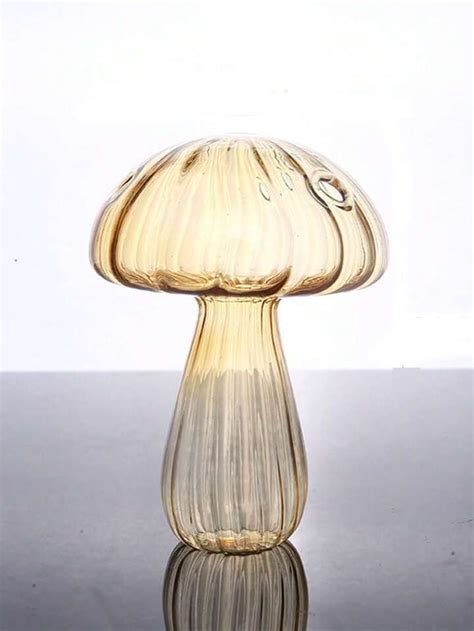 Pi Ce Vase Fleur Verre Transparent En Forme De Champignon Pour