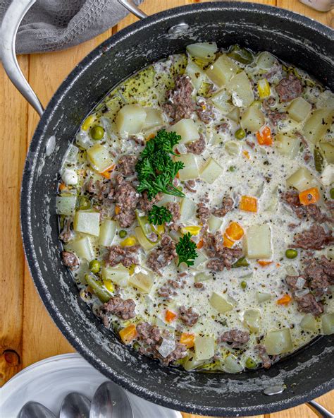 Creamy Potato And Hamburger Soup Cheekykitchen