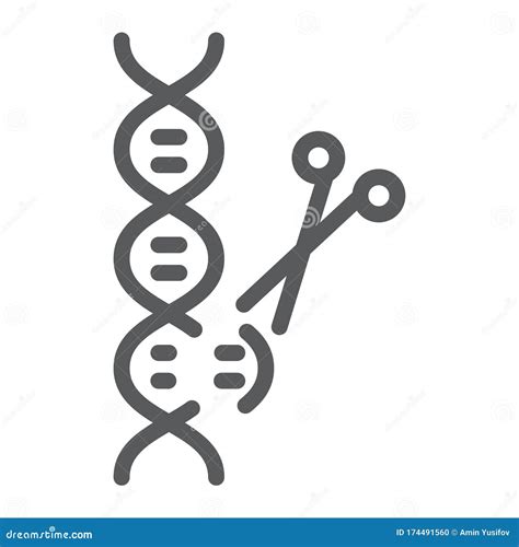 Genome Editing Line Icon Technology And Dna Dna Editing Sign Vector