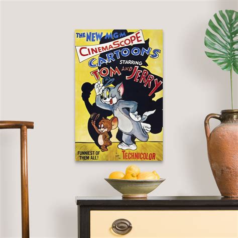 Tom And Jerry - Vintage Cartoon Poster Canvas Art Print | eBay