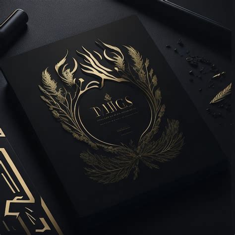 Premium AI Image Elegant And Luxury Embossed Gold Foil Logo Mockup On