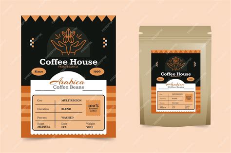 Premium Vector | Flat design coffee label template