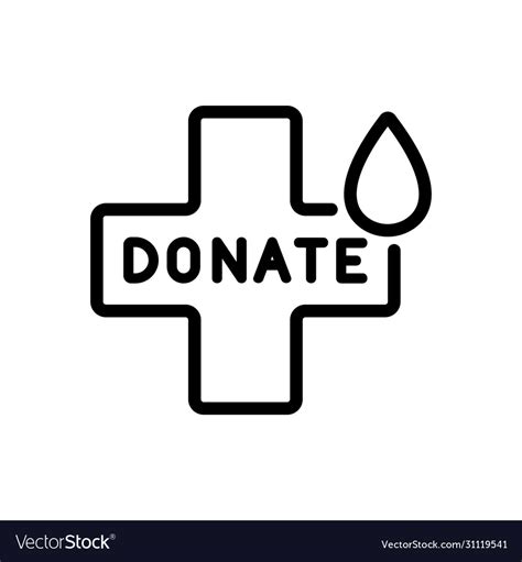 Need For Blood Donation Icon Outline Royalty Free Vector