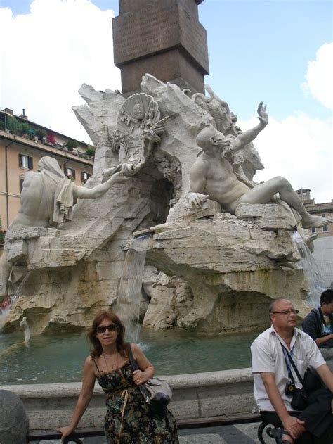 Piazza Navona La Fontana Dei 4 Fiumi Natural Landmarks Landmarks